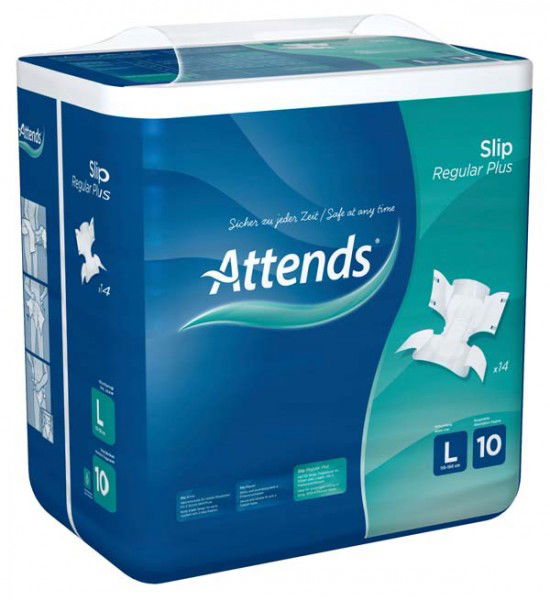 ATTENDS Slip Regular Plus 10 large 4X14St