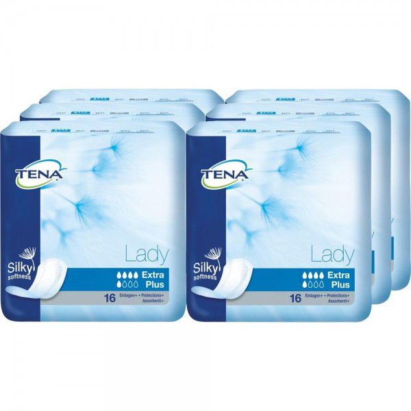 TENA LADY extra plus Einlagen 6X16St